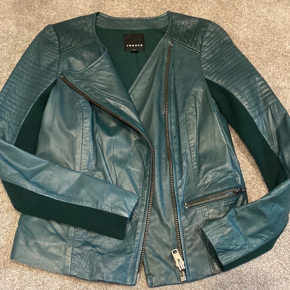 Trouvé leather motorcycle biker jacket